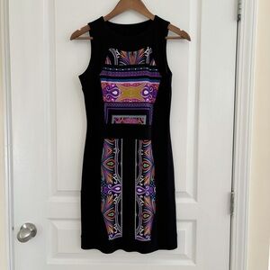 Eva Varro Vibrant Geometric Print Sleeveless Shift Dress XS